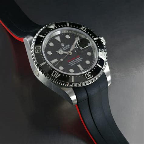 rolex sea dweller rubber strap|rolex sea dweller straps.